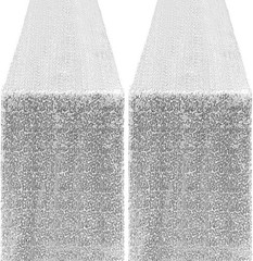 2 Packs 12 x 72 inches Sequin Table Runner, Silver Glitter Table Runner for