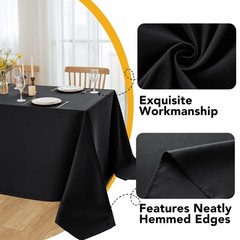 10-Pack Black Tablecloths for Rectangle Tables, 60 x 120 Inches, Stain-Resist…
