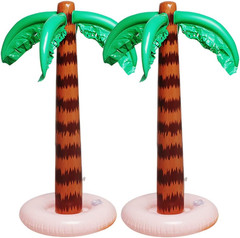 Inflatable Palm Tree Decoration, 2 Pack Jumbo Coconut Trees Beach Backdrop Favor