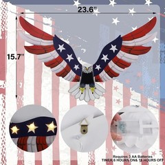Bold Metal Eagle Decor with Timer – Perfect for July 4th and -Round Pride