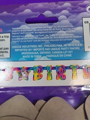 Sealed Lisa Frank Party Banner Happy Birthday Unicorn Rainbow Made by Unique NEW