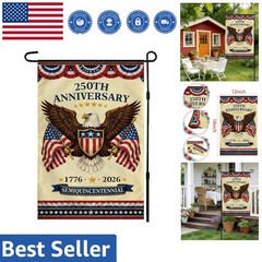 250th Anniversary Garden Flag – Celebrate Freedom with Patriotic Eagle Design