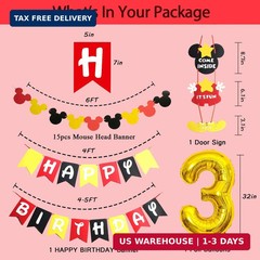 Cartoon 3rd Birthday Party Decorations – 3 Years Old Boy Party Supplies Includes