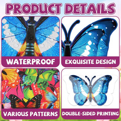 24 Pcs Large Spring Butterfly Decorations 3 Size Colorful Butterfly Hanging Orna
