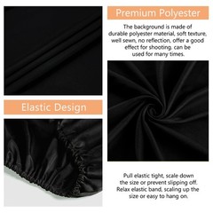 6.5×6.5ft Black Round Backdrop Cover Halloween Black Circle Backdrop Photography