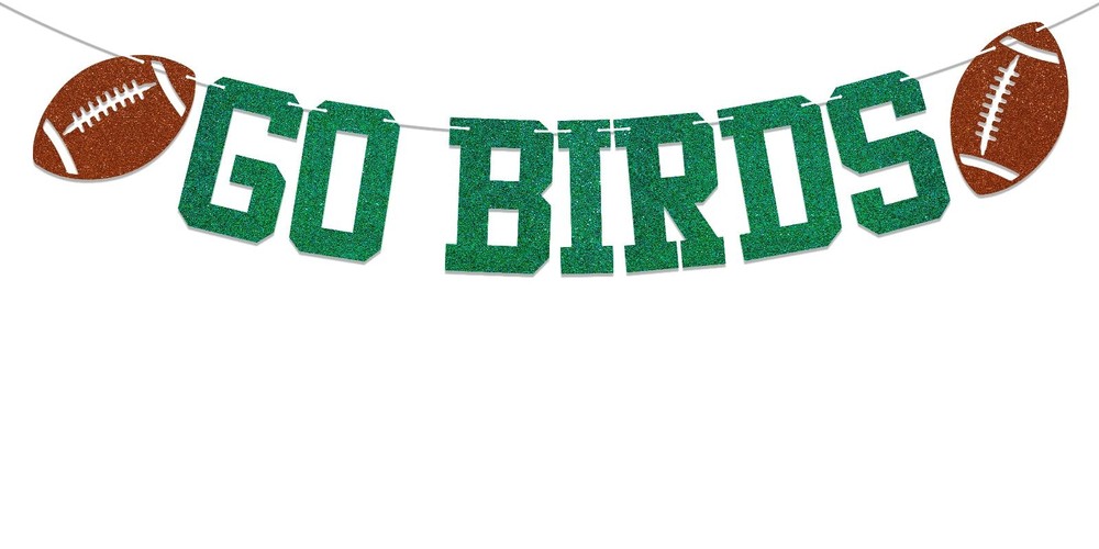 Go Birds Banner – Fly Eagles Banner, Football Game Day Green