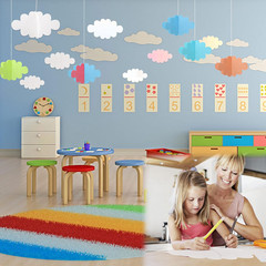 16 Pcs 3D Cloud Decorations Hanging Clouds for Ceiling Artificial Clouds Props F