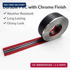Chrome Body Side Molding Replacement Automotive Trim Kit : 2.5″ Tape-On Molding