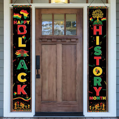 Black History Month Decorations, 2Pcs Happy Black History Month Banner African A