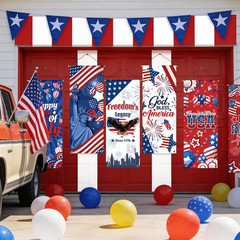 6 Pcs 4Th of July Decorations Independence Day, 250Th Anniversary Hanging Banner