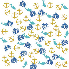 Nautical Theme It’S a Boy Confetti Glitter, Ship Anchor Confetti, Baby Shower, G
