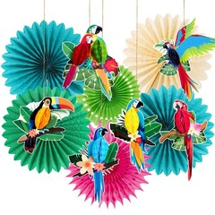 Tropical Parrot Party Decorations, Green Teal Jungle Theme Decorations for Su…