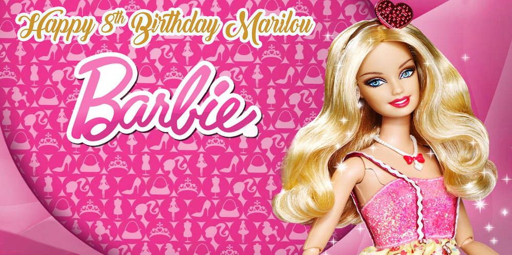 Doll Birthday banner 6ft x3ft , Personalized Birthday banner, Party decor