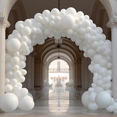 130PCS White Balloons Different Sizes 18″ 12″ 10″ 5″ Balloon Garland Arch Kit…