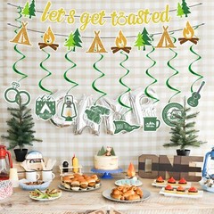 Camp Bachelorette Party Decorations – 10PCS Let’s Get Toasted Banners Camping…