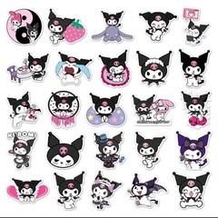 50pcs KUROMI Gothic Cartoon Stickers | Kawaii Devil Bunny Style | Laptop Bottle