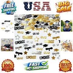 Graduation Decorations 2026 – Pack of 1000, Black and Gold Congrats Grad Grad…