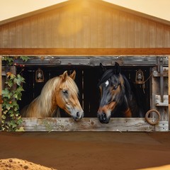 Garage Door Covers Banner Hanging Decor Backdrop 6X13Ft Polyester Rustic Farm…