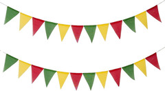 Colorful Pennant Banner, Fabric Carnival Circus Party Decorations, Prestrung Red