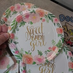 Baby Shower Decorations NEW SEALED Sweet Baby Girl Plates Napkins Banner