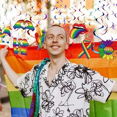 54 Pcs Pride Decorations Gay Rainbow Hanging Decor Pride Month Ceiling Hangin…