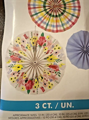 Set of 3 Hanging Paper Fans Summer Pastel Floral Plaid Party Decorations