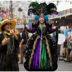 SS11358 New Orleans Mardi Gras Queen Woman Girl Stand In Cardboard Cutout Stande