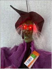 Animated Witch Hanging Halloween Decoration Light Up Sound Movement Moving Arms