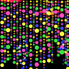 120Feet UV round Dot Paper Neon Garland Neon Streamers Decorations UV Reactive B