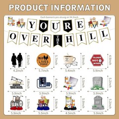Over the Hill Birthday Decorations – 14 Pcs over the Hill Banner Honeycomb Cente