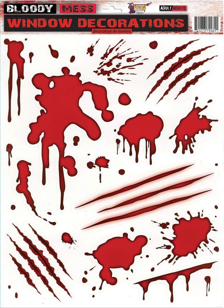 Bloody Halloween Window Decoration Blood Splatter Stain Decoration