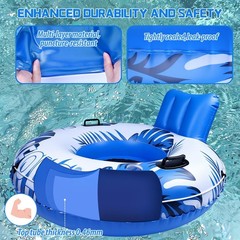 Inflatable River Tube Float 53Pool Float Adult, Tubes for Floating Heavy Duty