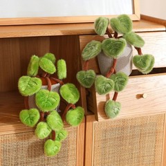 Plush Pothos Plant Decor, 2 Color Options Faux Trailing Greenery Stuffed Home