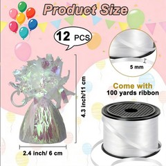 12 Pcs Balloon Weight Metallic Anchor with 1 Roll Ribbon Heavy Duty Aluminum …