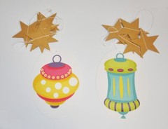 Happy Eid Lanterns Party Gold Hanging Muslim Holiday Decorations (4 Pack)
