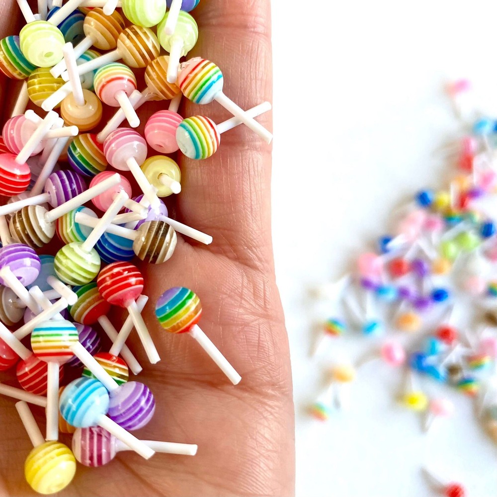 20 Lollipop Candy Nail Art decorations Kawaii miniature Scrapbooking Sweet Charm