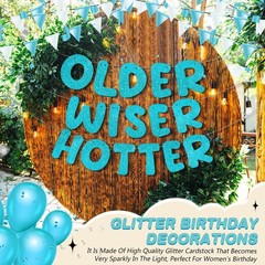 Fulmoon Set of 3 Pre Strung Older Wiser Hotter Glitter Banner Funny Birthday