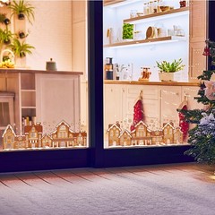 AmazingSpark 72″ Large Christmas Gingerbread House 11.8 x 72 Inch, Pink