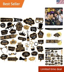 Engaging 36 Pcs Photo Booth Props for Chic Birthday and Graduation Parties