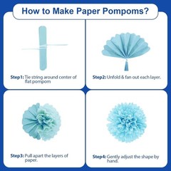 Fathers Day Decorations Kit Banner Swirls Pom-Poms Party Supplies Home