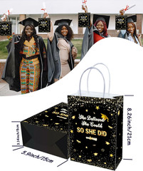 16 Pieces She Believed She Could so She Did Graduation Goodie Bags,White and Gol