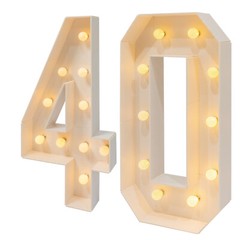 39″in H 40 Birthday Number Lights Marquee Light up Numbers 40th Birthday Decor