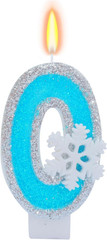 Blue Frozen Birthday Party Decorations, White Snowflake Number Candles 0-9, Kids