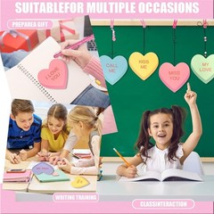48 PCS Valentines Day Candy Heart Paper Cutouts Colorful Classroom Bulletin