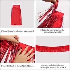 BEISHIDA 3 Packs 30 Feet Metallic Foil Fringe Garland Tinsel Silver