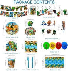 147Pcs Italian Brainrot Birthday Party Decorations Set with Happy Birthday Banne