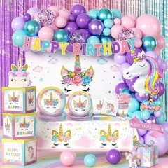 Unicorn Happy Birthday Decorations Set NEW