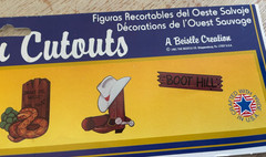 6 Vtg 16″ Beistle WESTERN Paper Cardboard CUTOUTS Boot Hill Gun OK Corral PARTY