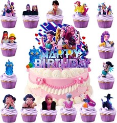 Vibrant 16-Piece Anime Cake Decor – Perfect for Festive Birthday Celebrations
