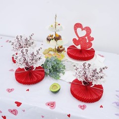 8 Pieces Red Heart Paper Table Centerpieces for Celebrate Valentine’s Day, Ta…
